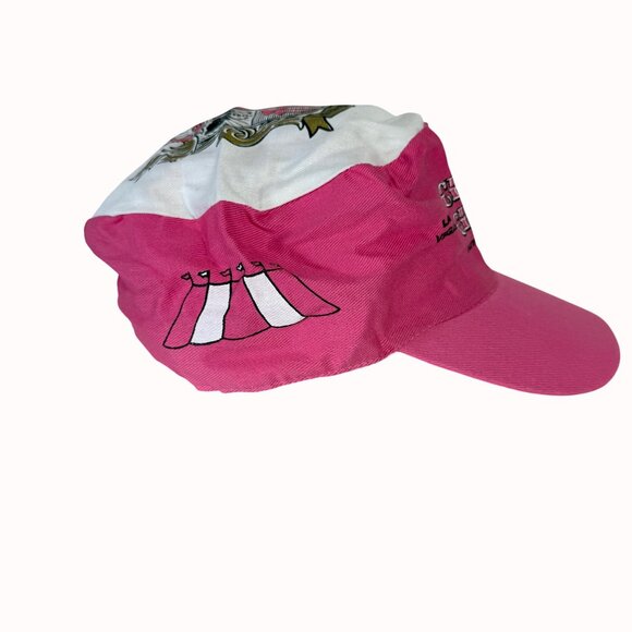 Circus Casino Vegas Painters Cap Snapback VTG Hat Retro 80s Colorblock Pink - Picture 5 of 9